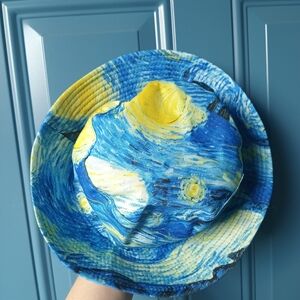 Van Gogh Inspired Blue and Yellow Bucket Hat